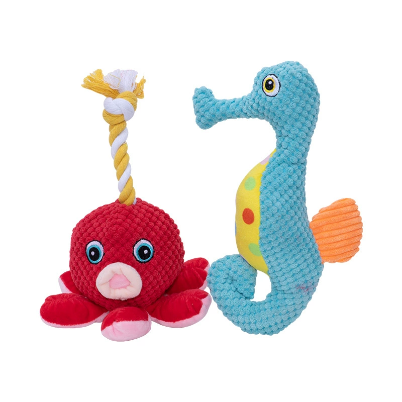 Собака Голос Укус Игрушка Молярная Чистка Зуба Веревка Домашнее Животное Плюшевая Собака Кукла Осьминог Морской Конек Собака Игрушка Оптовая