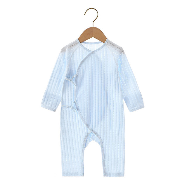 Recién nacido aire acondicionado ropa verano manga larga mono bebé mameluco bebé protección del vientre