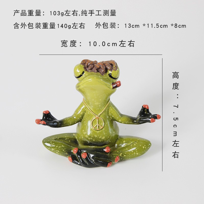 Zibo vidrio de yoga red resina de rana roja artesanía decoración para el hogar regales divertidos puntos escénicos al por mayor