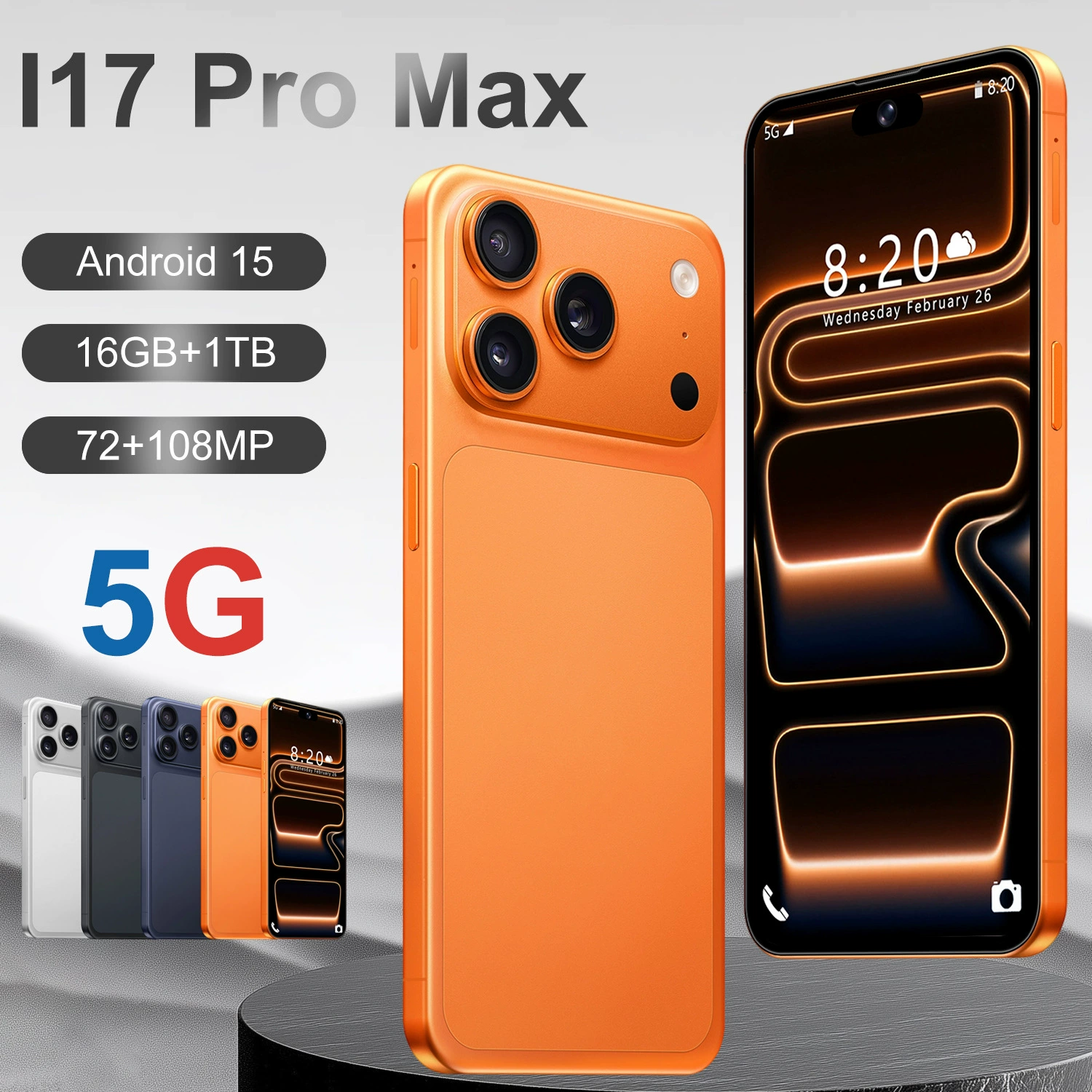 (Переходная торговля), смарт-мобильный телефон Dynamic Island, intel core i17, 17 pro max, 7.3 дюйма, Android