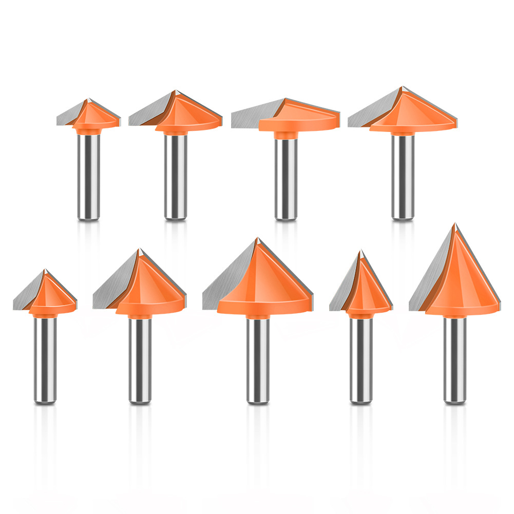 8mm mango 60 grados 90120 grados 150 grados 3D cuchillo en forma de V cuchillo 3D cuchillo de talla de la computadora cuchillo de carpintería cuchillo en forma de V cortador de fresado