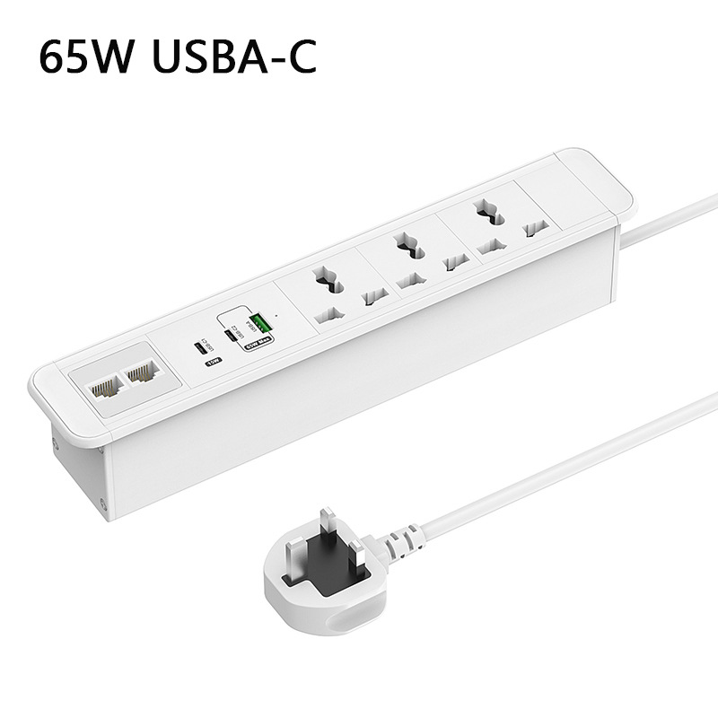 跨境65W暗装万用排插 大功率usb多功能带网络接口嵌入式万用插座