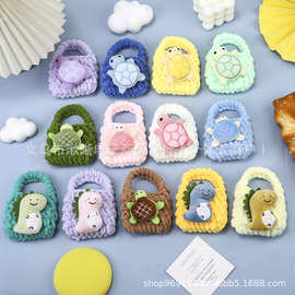 可爱卡通毛绒小乌龟Air Pods通用耳机包棉线手工钩织零钱包便携