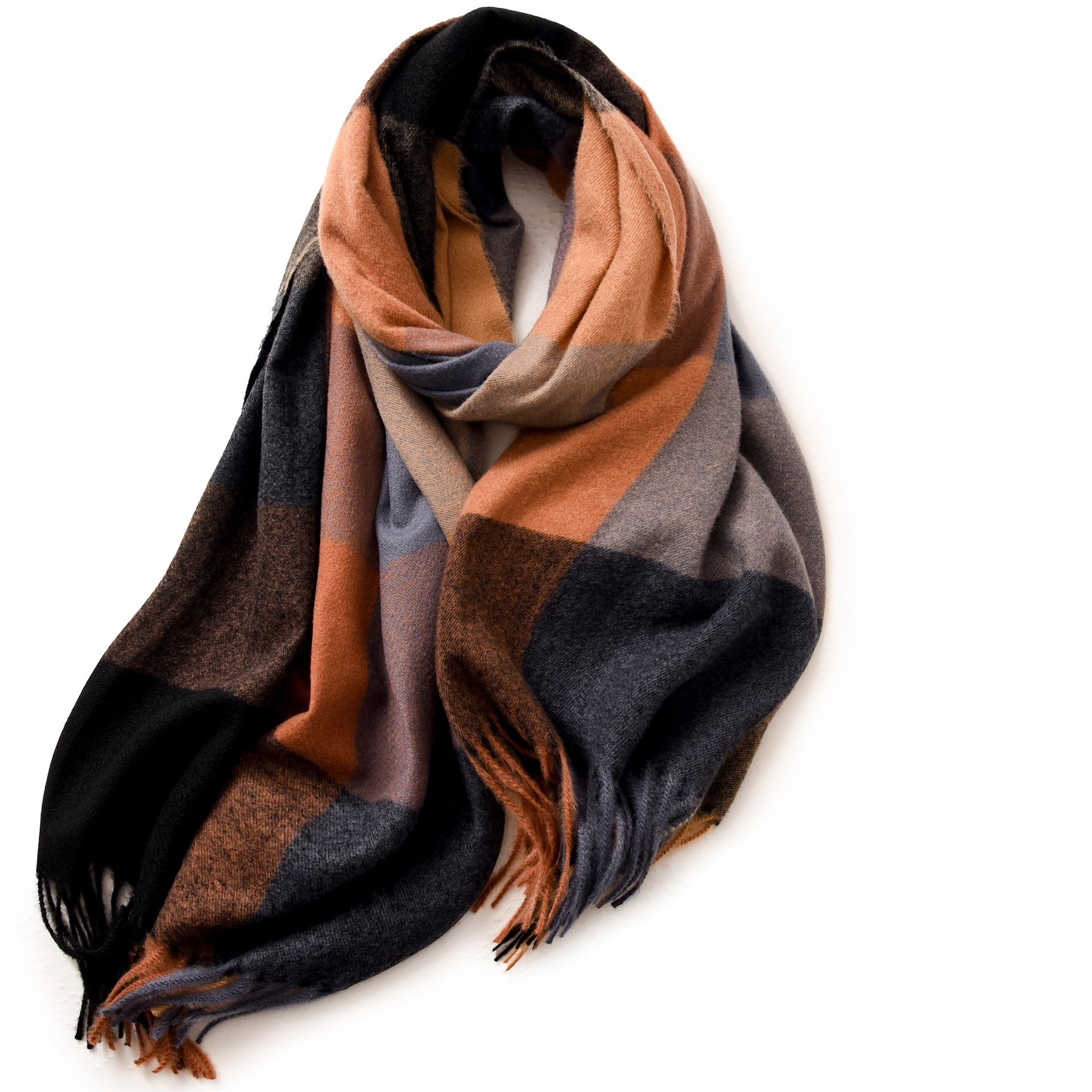 Buñuelo a cuadros para mujeres de otoño y invierno explosión de cachemira caliente buñuelo de oficina con buñuelo de alta calidad para mujeres de invierno