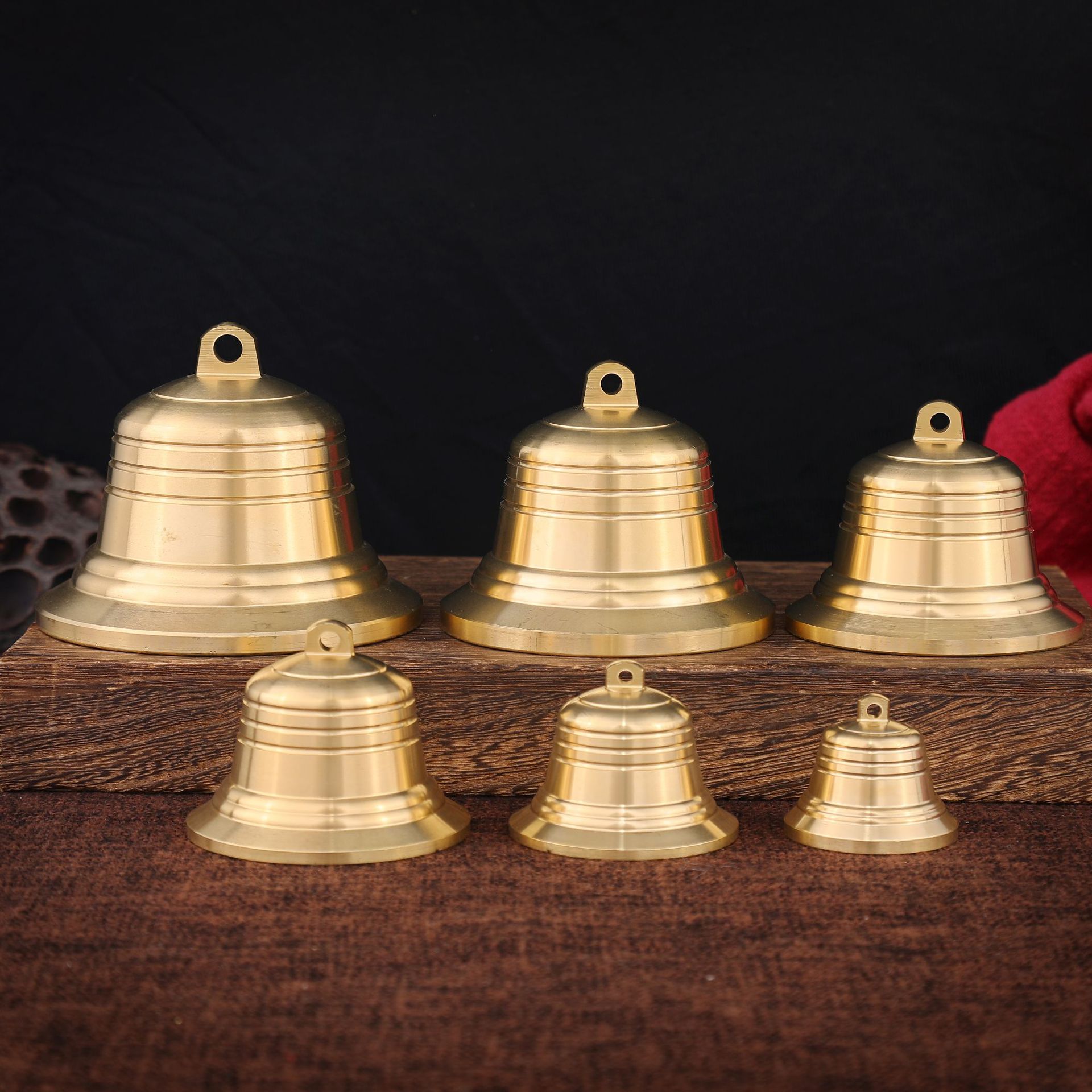 구리 종 펜던트 풍경 장식 구리 종 초인종 종소리 큰 개 종 작은 개 문 매달린 종 장식