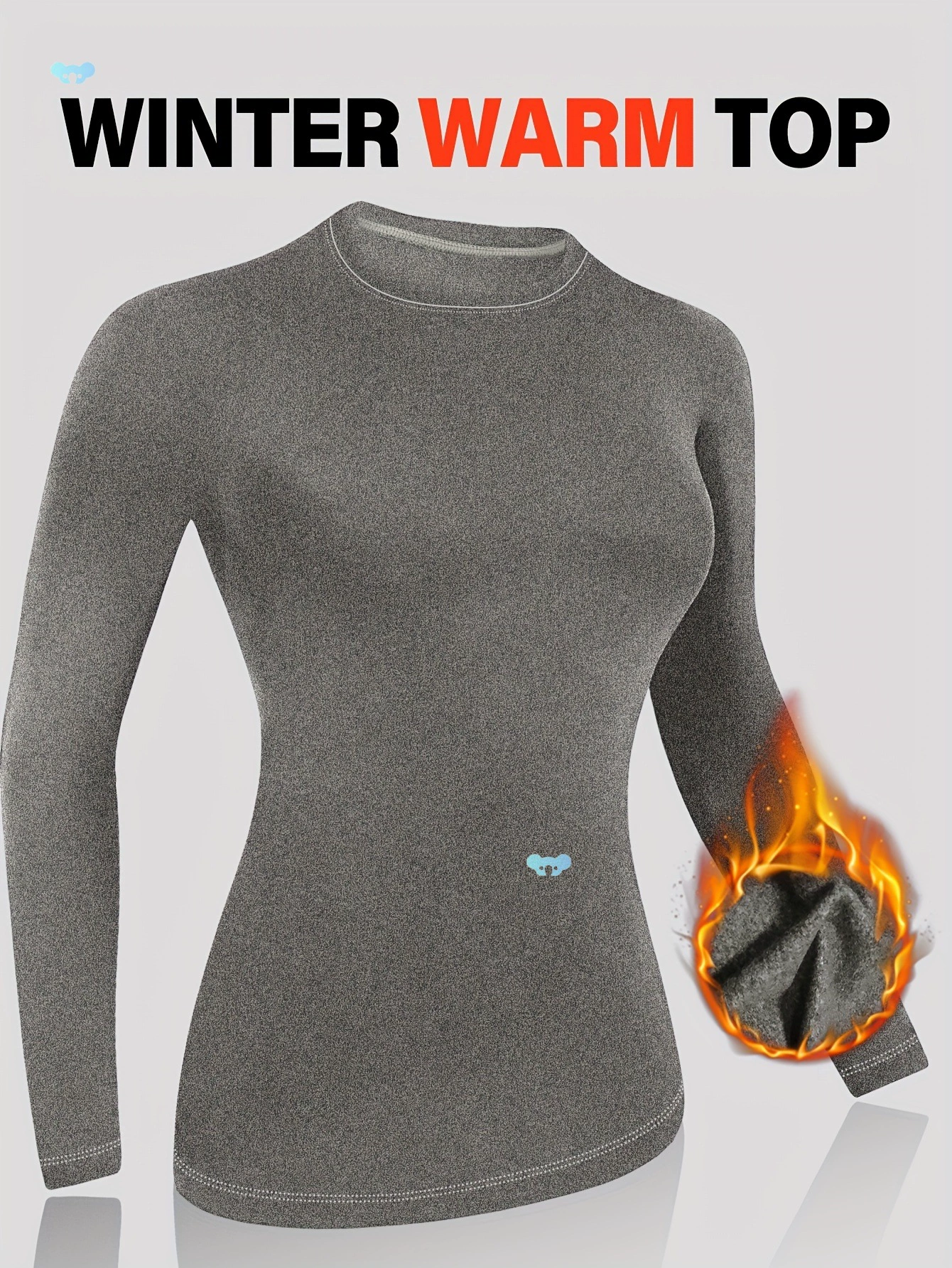 Уютный флисовый топ с длинными рукавами на подкладке для женщин. Теплый трансграничный дропшиппинг.