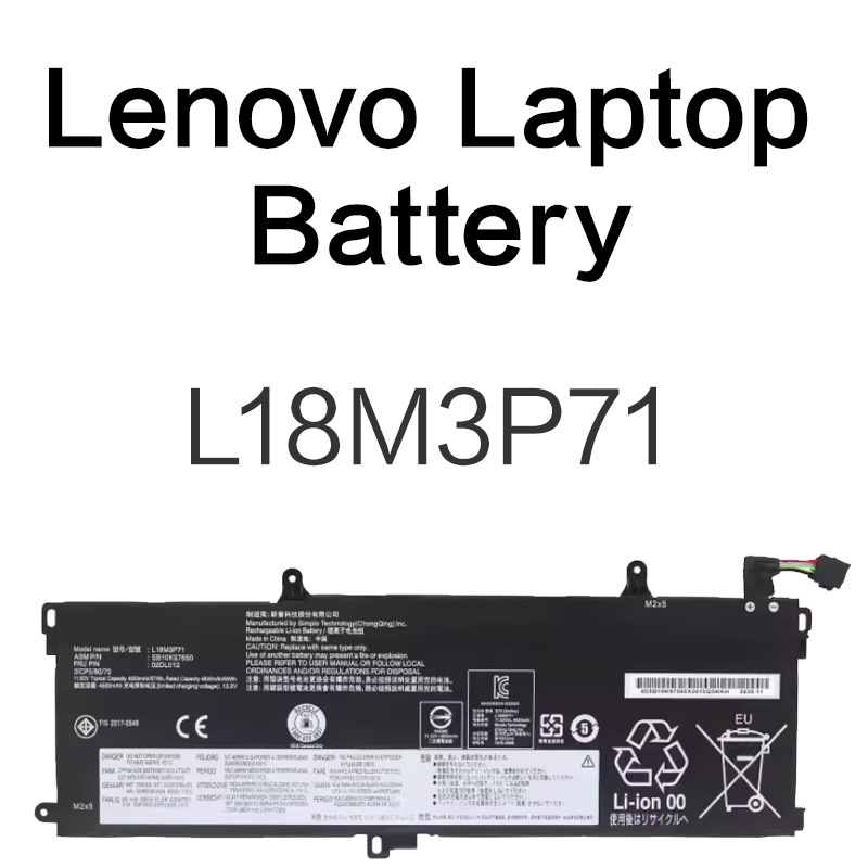 L18M3P71 Lenovo ThinkPad T590 / P53S / T15 Gen1/2 batareyalari bilan mos keladi.