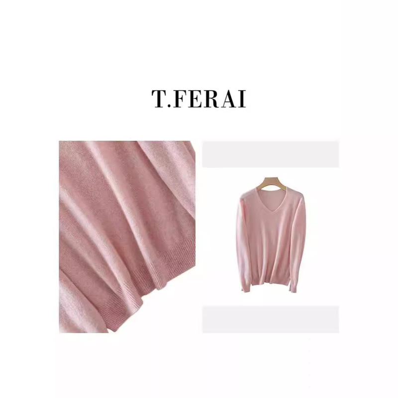 2025 Autumn and Winter New 100 Cashmere Women's Commuting Easiest for Match Temperament Fashion Sweater Long Sleeve Pullover Top