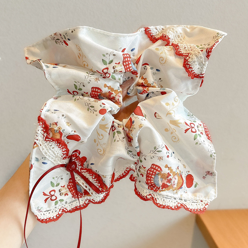 Coreano de alta calidad, anillo de cabello de intestino grueso, cuerda de cabello de encaje de encaje de gran tamaño, toallas de goma cuadradas, cuerda de cabello de anillo