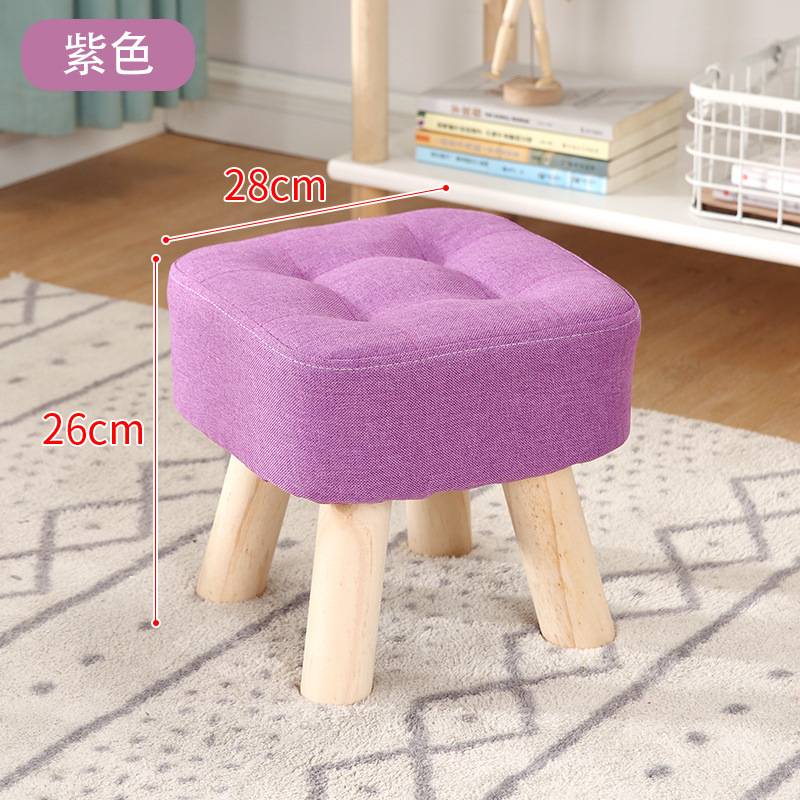 Taburetes de tela creativos pequeños taburetes caseros adultos sofá taburetes sala de estar dormitorio red roja taburetes de madera sólida silla pequeña