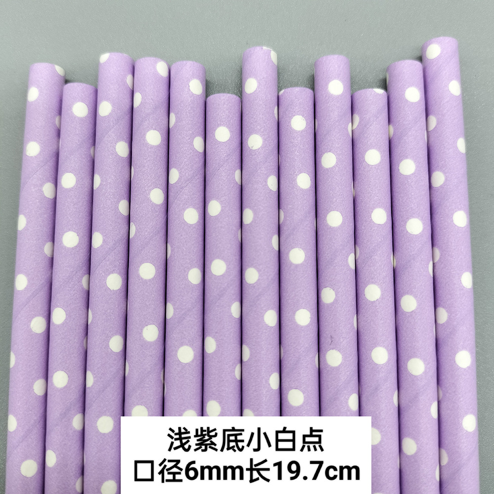 Combinación púrpura paja desechable biodegradable papel Kraft paja postre pastel bar fiesta decoración paja