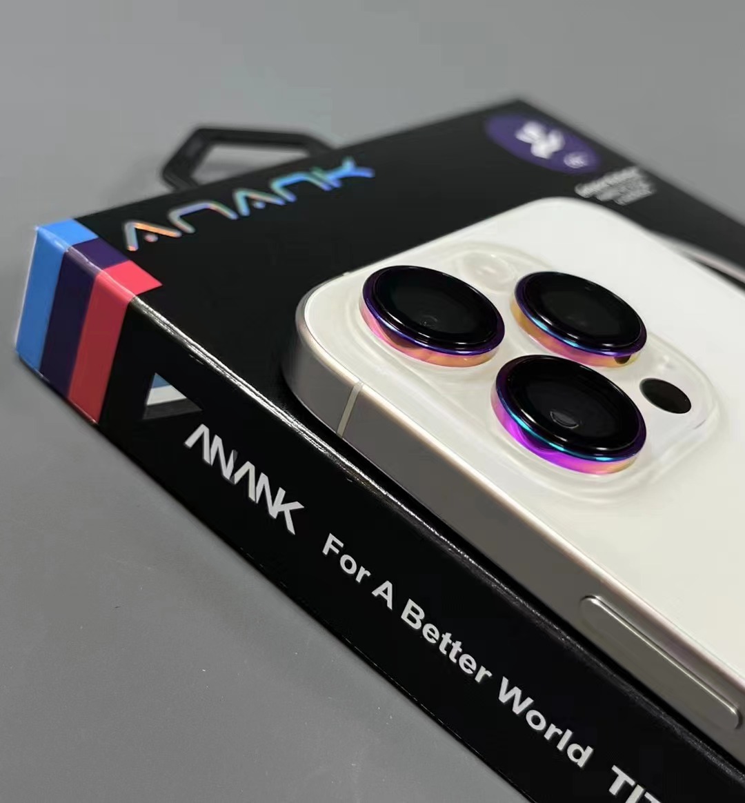 Aplicable para iPhone16pro película de lente de vidrio de zafiro ANANK galvanoplastia antipermeación película de ojo de halcón de metal anti-rascar