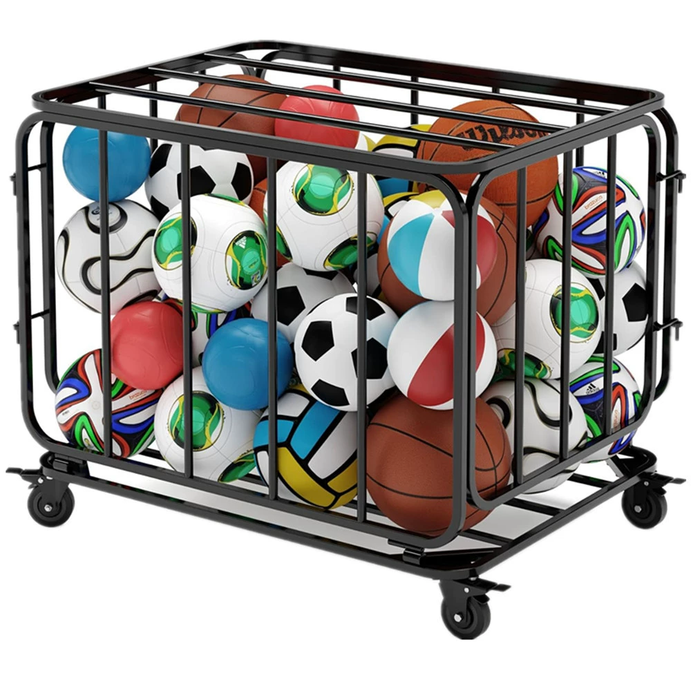 Тележка для мячей, контейнер для хранения мячей, баскетбольная тележка, ящик для хранения баскетбольных мячей, спортивное оборудование, стеллаж для хранения, с колесами