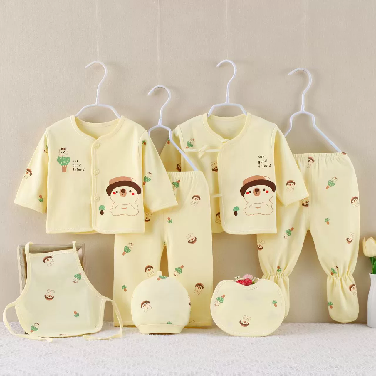 Plastic children's set for new born, sweater, combed cotton