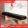 北欧实木门口布艺沙发凳