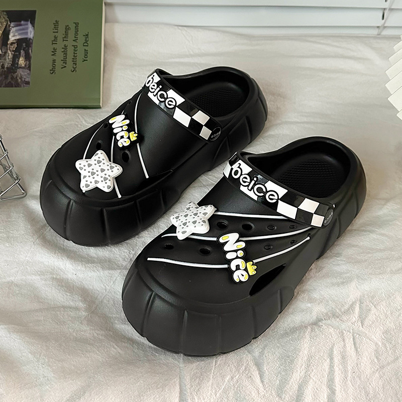 [Big Sale] Summer Thick-Soled Clogs for Women, Summer 2024 New Style, Cute Toe Caps for Outdoor Wear at the Seaside and Beach
