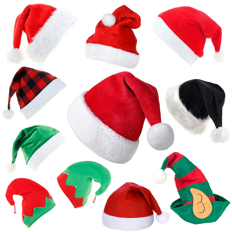 Christmas Hat Non-Woven Fabric Santa Claus Hat for Adults and Children 2026 Amazon Cross-Border Christmas Decoration Supplies