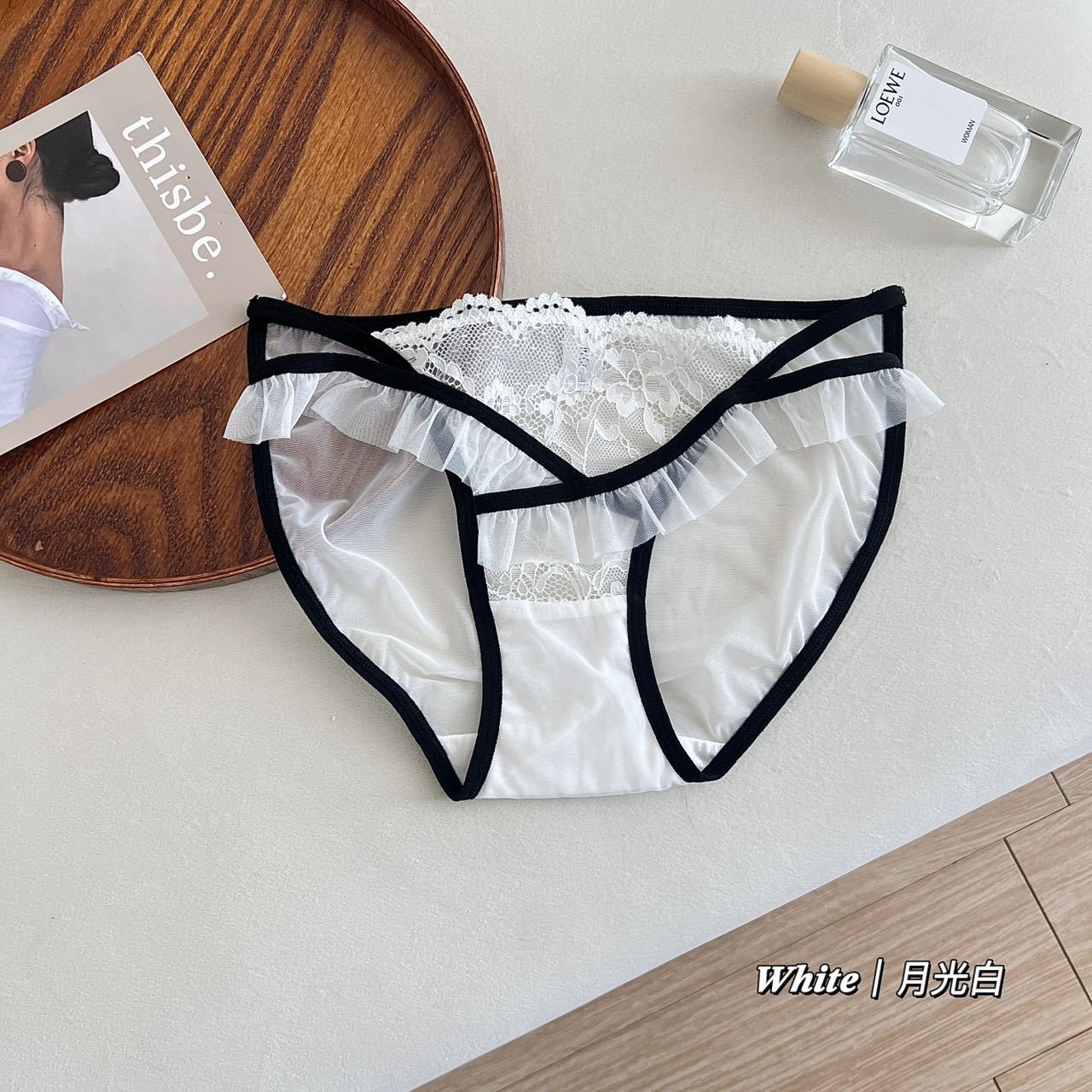 Noche oscura, cariño ~ nuevo estilo puro de seducción de cintura baja, pantalones de encaje femeninas, horquilla alta, pantalones de mujer transpirables image 11
