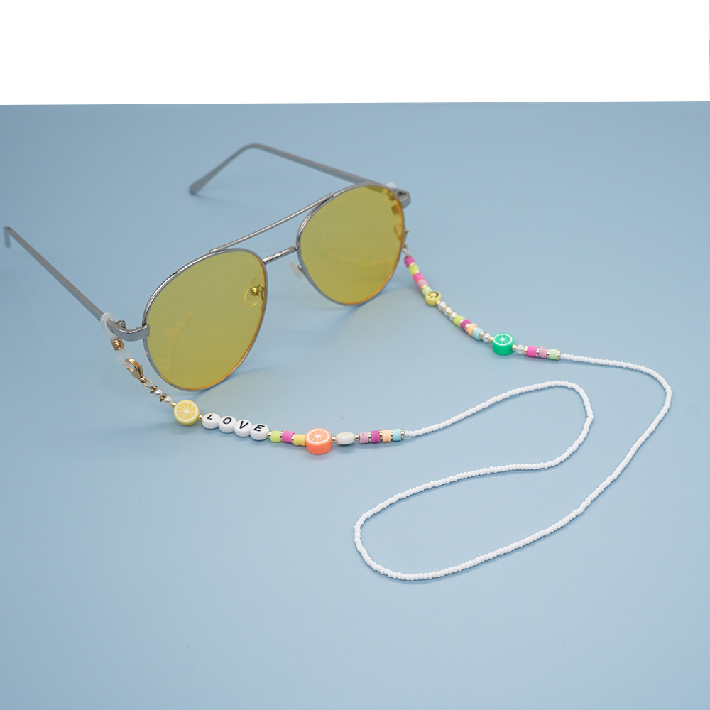bohemian rainbow rice beads smiley summer sunglasses chainpicture3