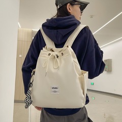 雙肩包女2024新款韓版時尚多功能雙肩背包可手提布包學生書包批發