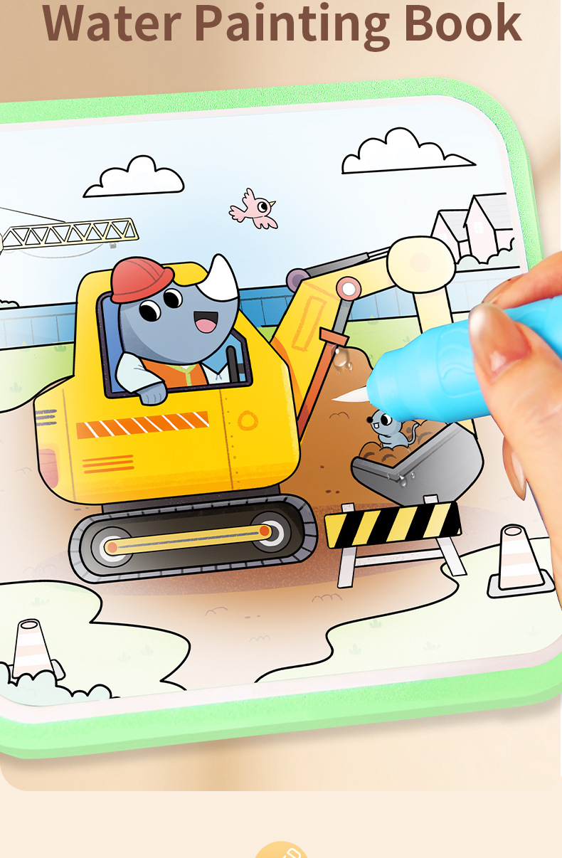 Wiederverwendbares Wasser-Malbuch Magisches Aquarell-Malbuch für Kinder Frühpädagogisches Ruhiges Buch – Detail 9