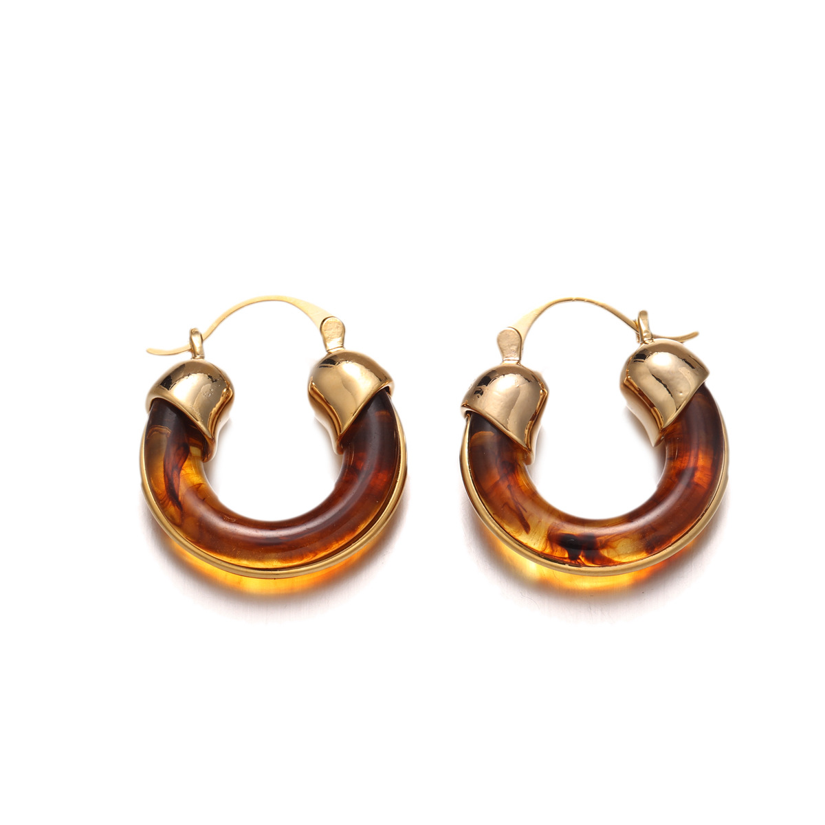 Europa y los Estados Unidos de moda transfronteriza retro alta sensación de resina pendientes de orejas para mujeres clásicas simple versátil otoño y invierno aretes de calidad nuevos