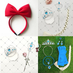 Factory dropshipping Elsa-inspired princess accessories, gemstone crown, magic wand, fairy wand, headband decorations