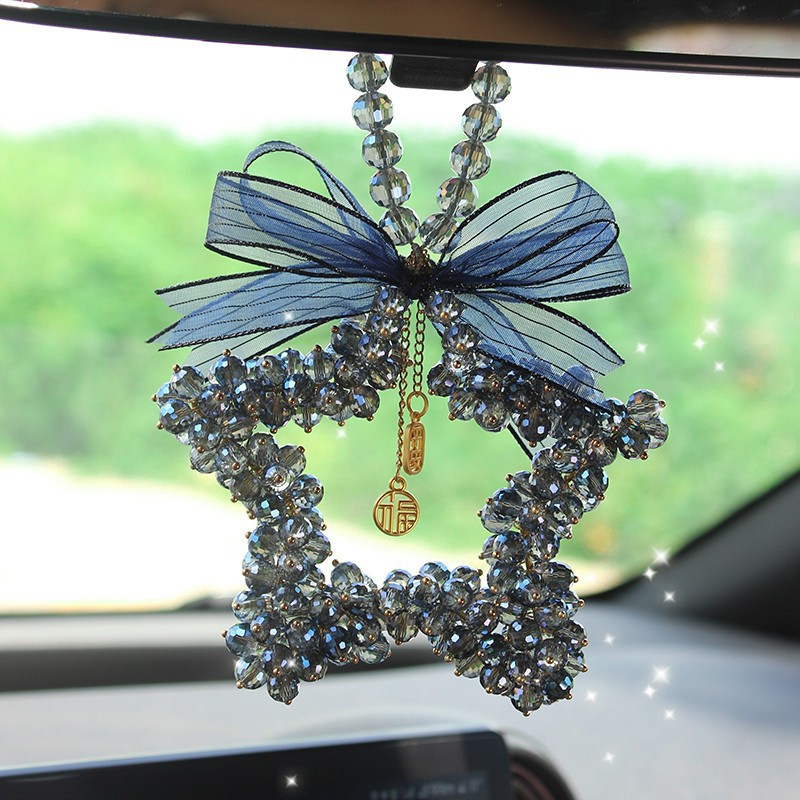 New car star crystal pendant for car interior rearview mirror decoration, safety charm, high-end internet celebrity hot item