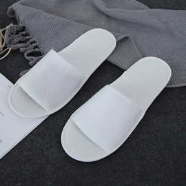 工厂现货民宿客房一次性拖鞋露趾亚麻底拉毛绒拖鞋一次性酒店拖鞋