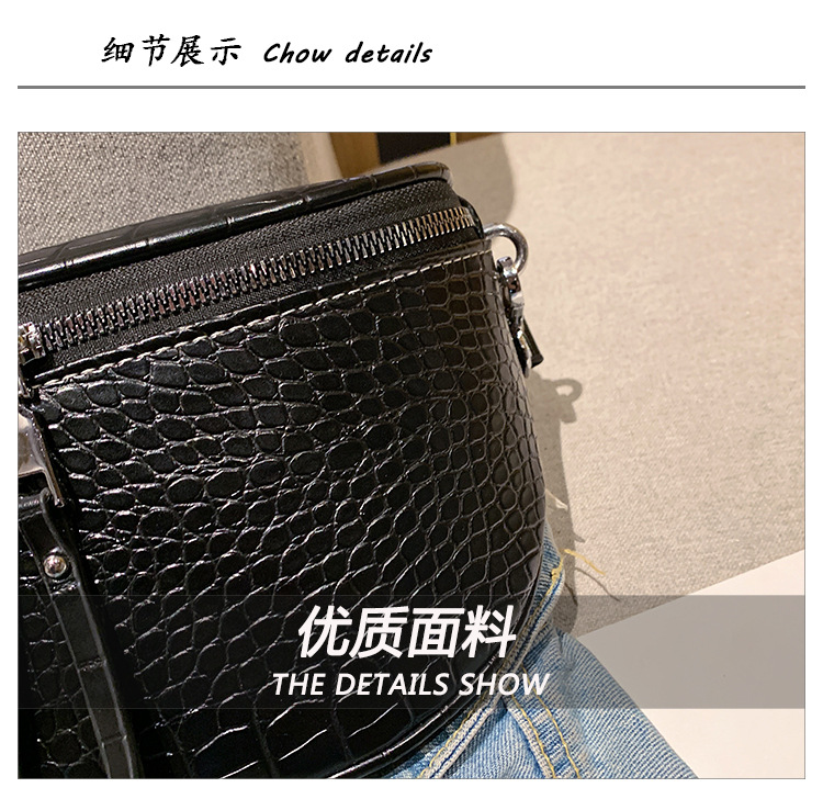 Fashion Solid Color Soft Leather Chest Bag Strap Crocodile Pattern Crossbody Bags display picture 29