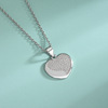 Scandinavian necklace heart shaped, fashionable accessory, pendant, silver 925 sample, European style