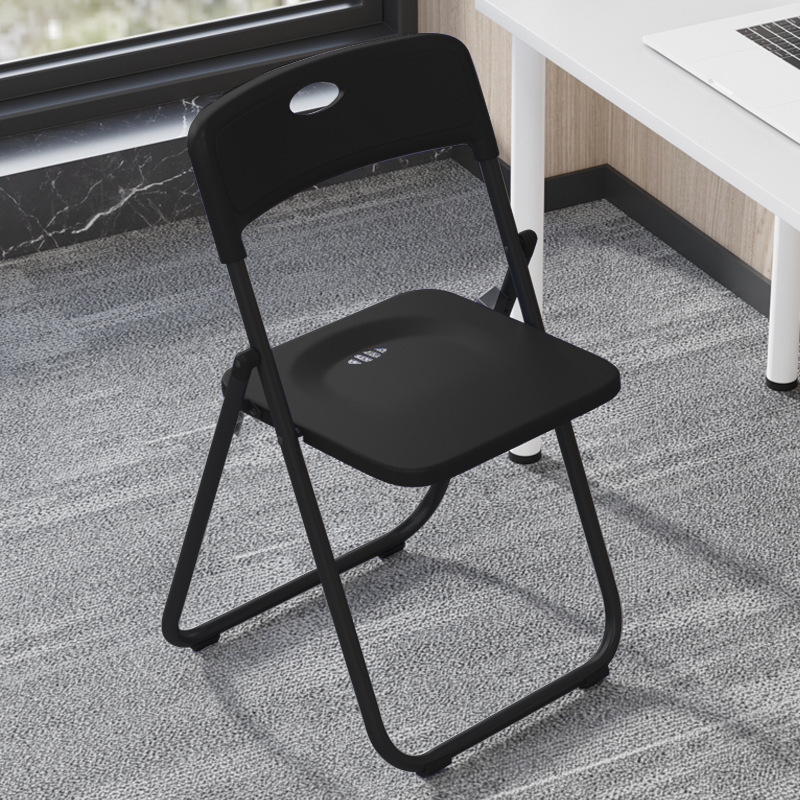 Silla plegable, silla de comedor de plástico para el hogar, evento portátil, capacitación en conferencias, respaldo del personal, silla de computadora, taburete, simple ins