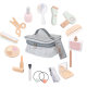 Korean Girl's Play Makeup Bag Wooden Artificial Makeup Toy suit Eyeshadow Powder Cake Lipstick Perfume Hair