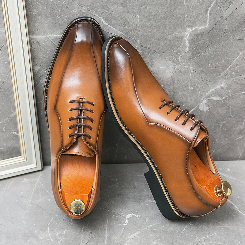 Zapatos de hombre, zapatos de vestir de negocios de talla grande transfronterizos, zapatos de cuero de cena de hombre de moda, zapatos de cuero casuales de corte bajo de estilo británico de moda image 8