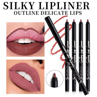 Shcoety 12-Color Matte Matte Lip Liner Waterproof Modified Hook Pen Nude Lipstick Pen with Pencil Sharpener