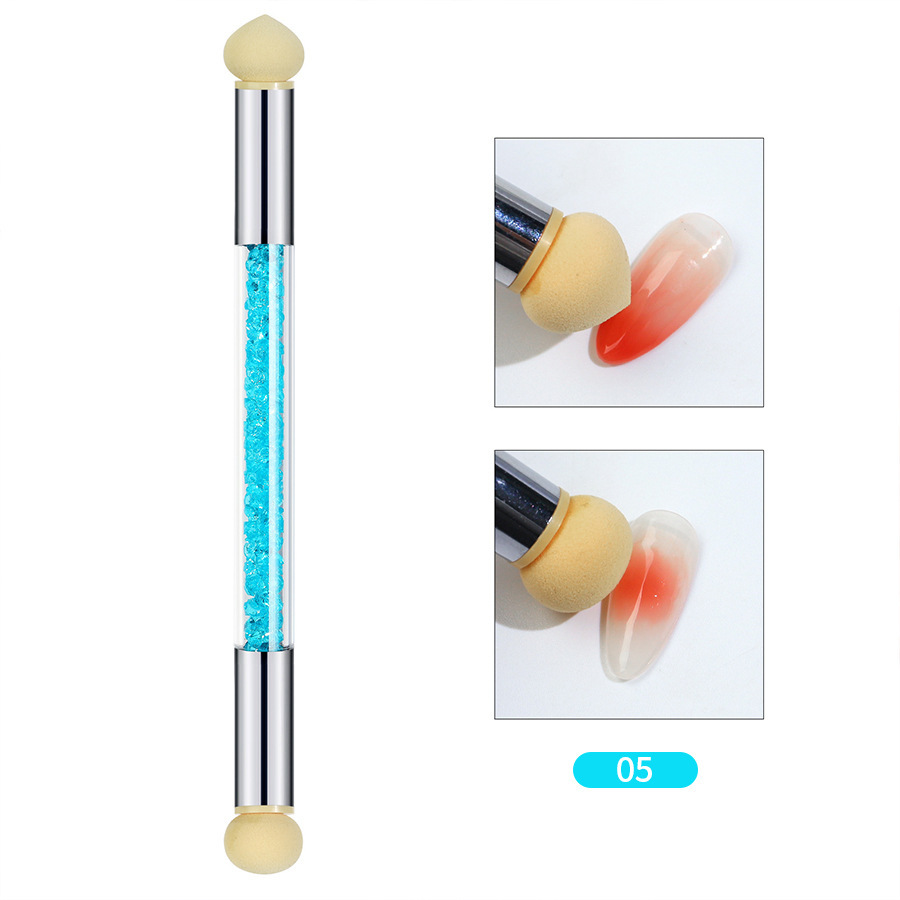 Herramientas de uñas pluma de esponja de uñas de doble cabeza pluma de color de punto pluma de tinta emborronada pluma de Arte de uñas gradiente ventas directas de fábrica
