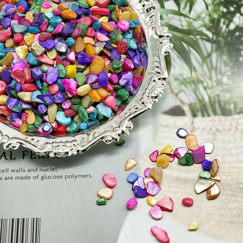 3-6mm Asymmetrical Colorful Shell Fragments Handmade Manicure Crystal Shell Gravel Decorative Materials DIY Crafts Accessories
