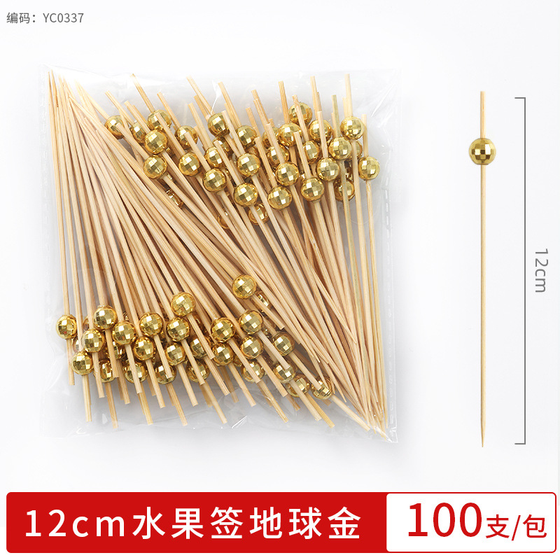 Palillo de frutas desechable, arte creativo, palillo de flores, lindo palillo de bambú, hamburguesa, palillo de frutas, joyería de cóctel, comercial