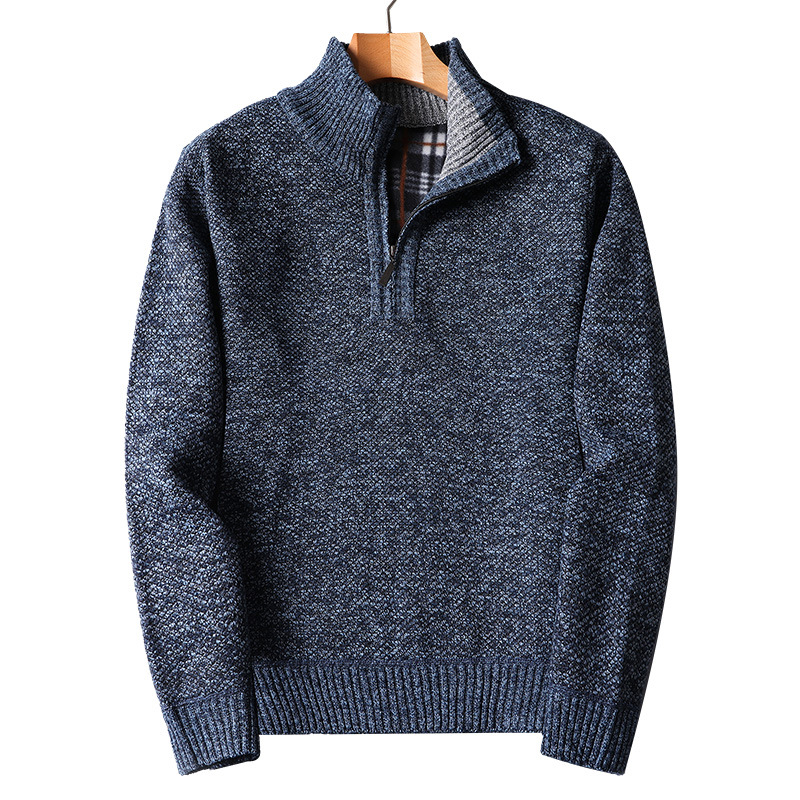 [Paul Weekend] plus velvet padded autumn and winter new men's sweater zipper sweater loose sweater coat