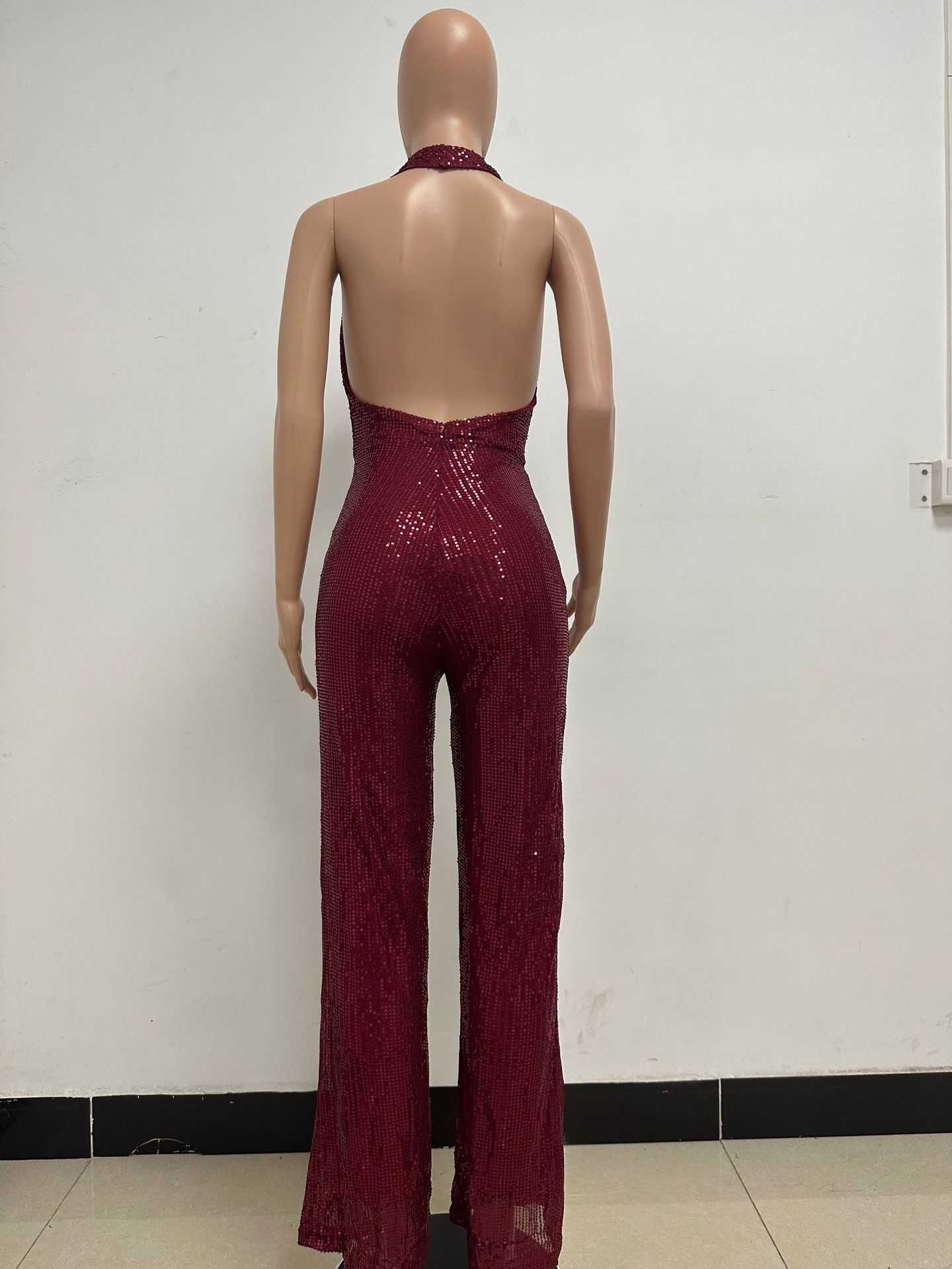 Women's Party Street Sexy Solid Color Full Length Sequins Jumpsuits display picture 69