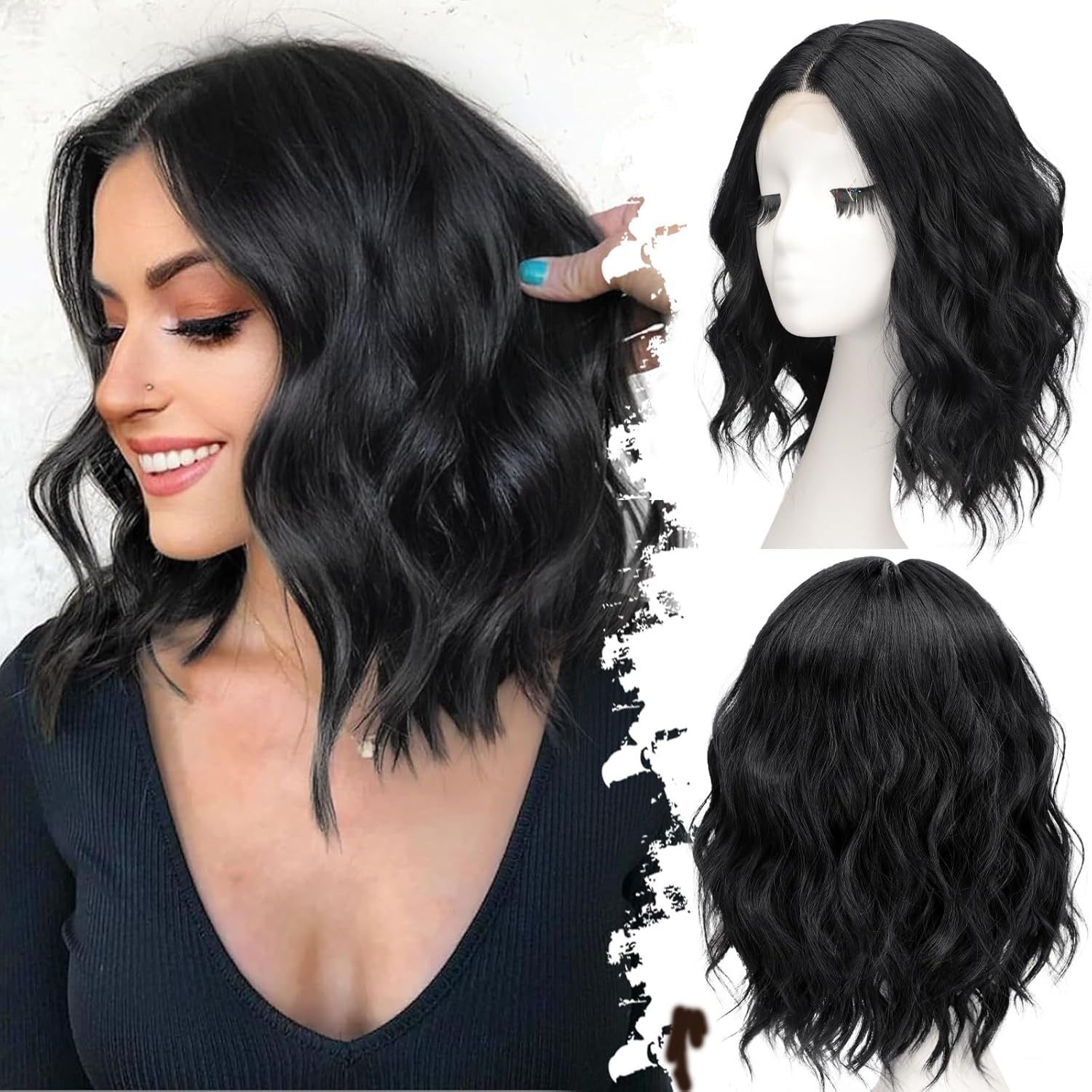 Wavy lace wig