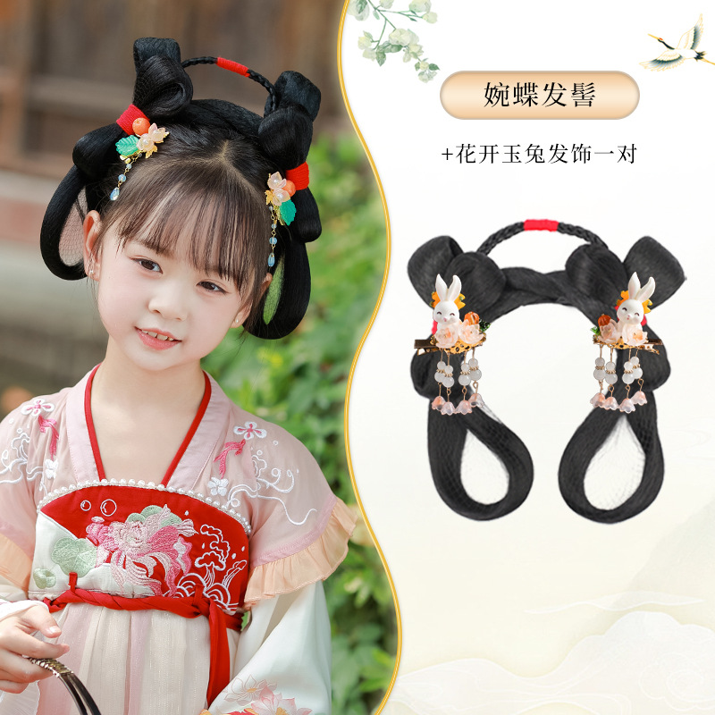 나비빵 + 꽃피는 옥토끼 헤어 액세서리 한 쌍