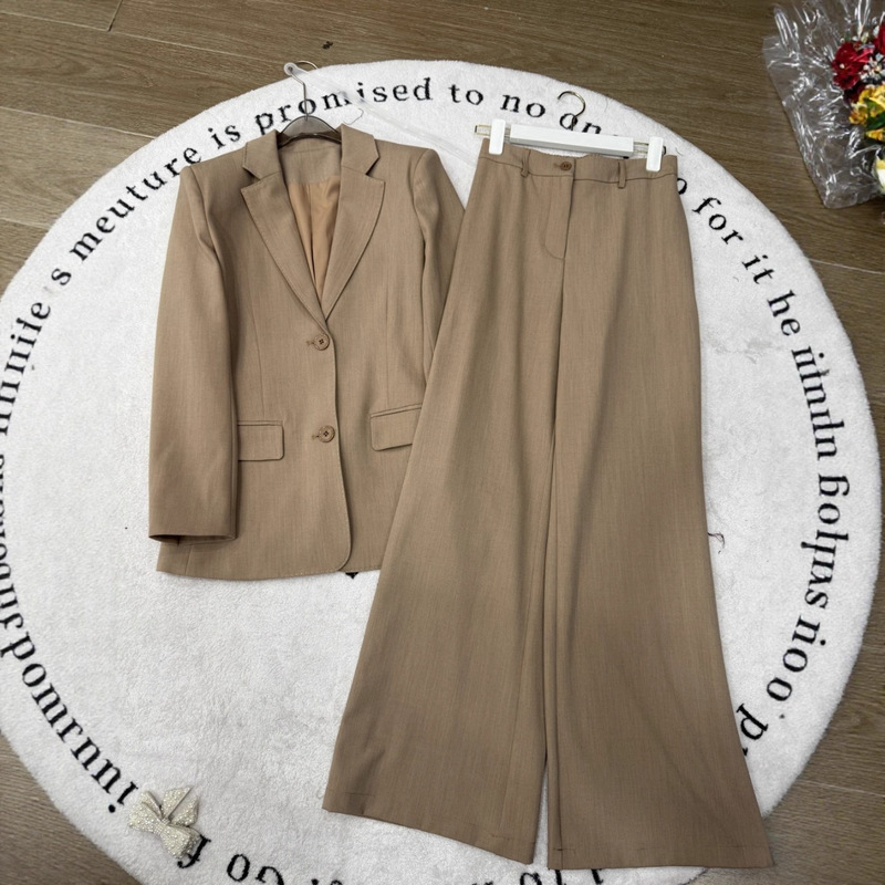 Ma Wool Fine-Spun Casual Suit for Women, New Simple Versatile Stylish Old Money Style Blazer and Pants Two-Piece Set Ma Wool Fine-Spun Casual Suit for Women, New Simple Versatile Stylish Old Money Style Blazer and Pants Two-Piece Set