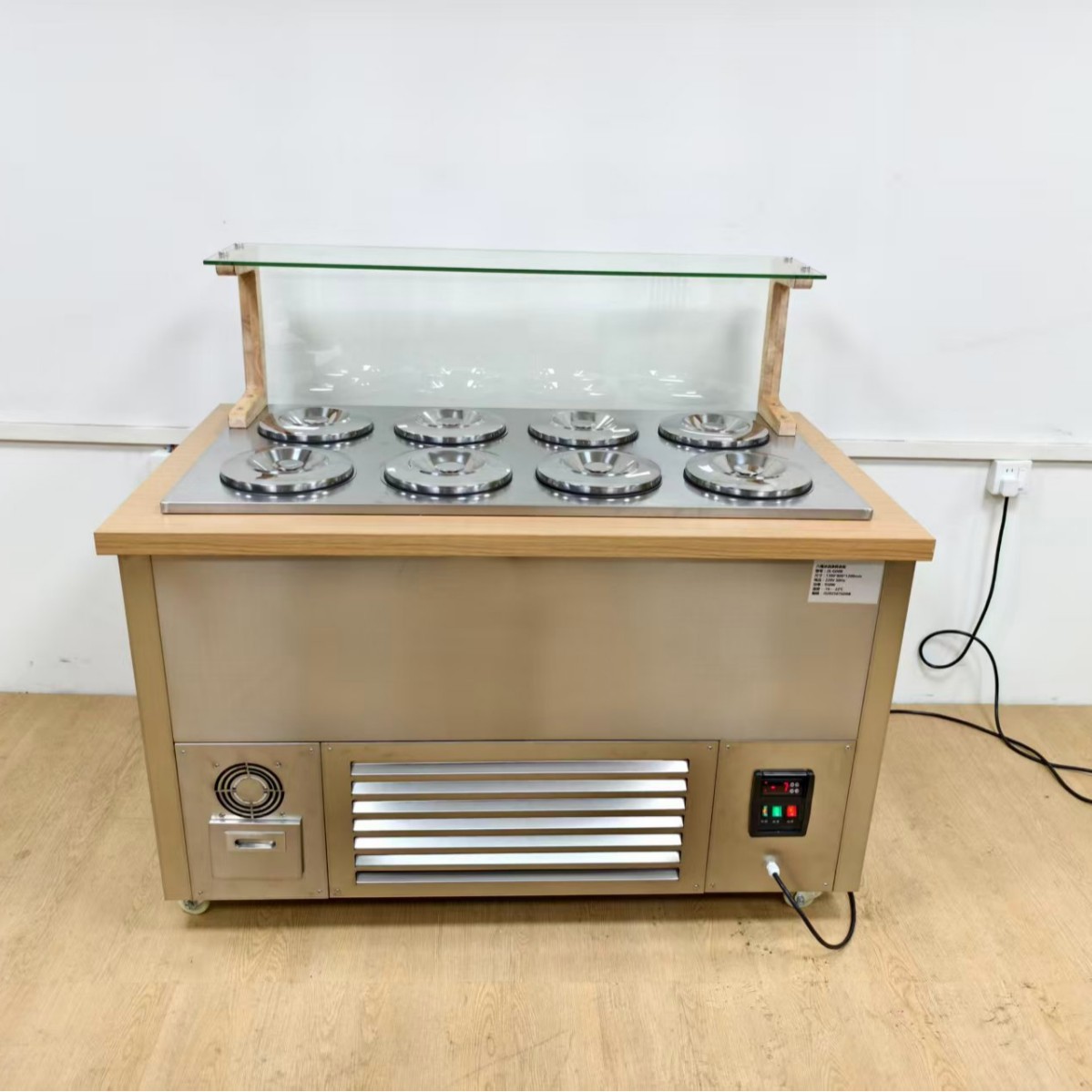 Italian Gelato Display Cabinet Commercial Ice Cream Display Cabinet 8 Trays Freezer Large Capacity Hot Selling Factory Direct Sale