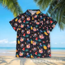 2025夏季爆款定制亚麻衬衫男短袖复古男士沙滩休闲衬衫夏威夷衬衣