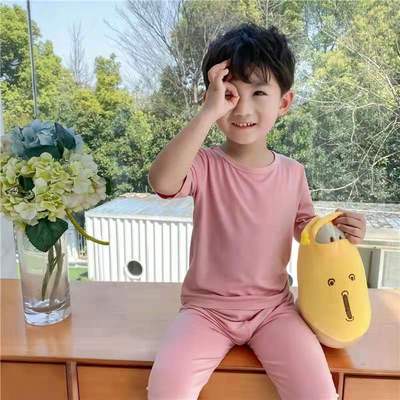 儿童春夏新款睡衣男宝宝女宝宝薄款空调服套装男女童家居服|ms