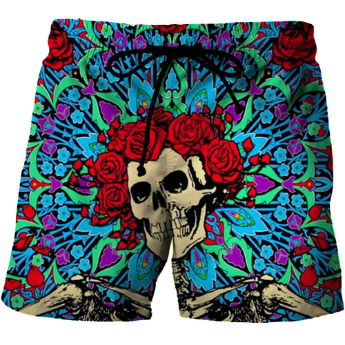  Independent Station Wish Amazon eBay Summer New Print Skull Head Beach Shorts Unisex Series