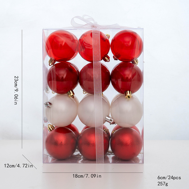 跨境新品6CM套装圣诞球节日装饰场景布置电镀吊球圣诞树装饰挂件|undefined