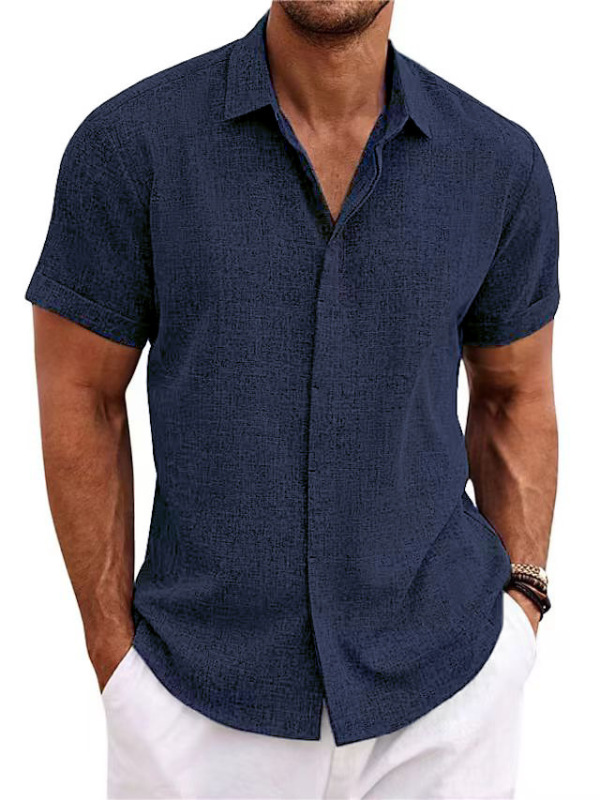 メンズリネン半袖tシャツゆるいスウェットソリッドカラー半袖綿麻シャツ男ビーチビッグサイズ男半袖シャツ|undefined