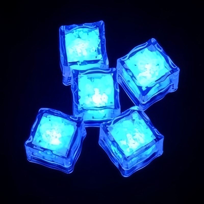 Cubos de hielo LED multicolor, accesorios luminosos para bodas, bares y fiestas, iluminación de bebidas decorativa